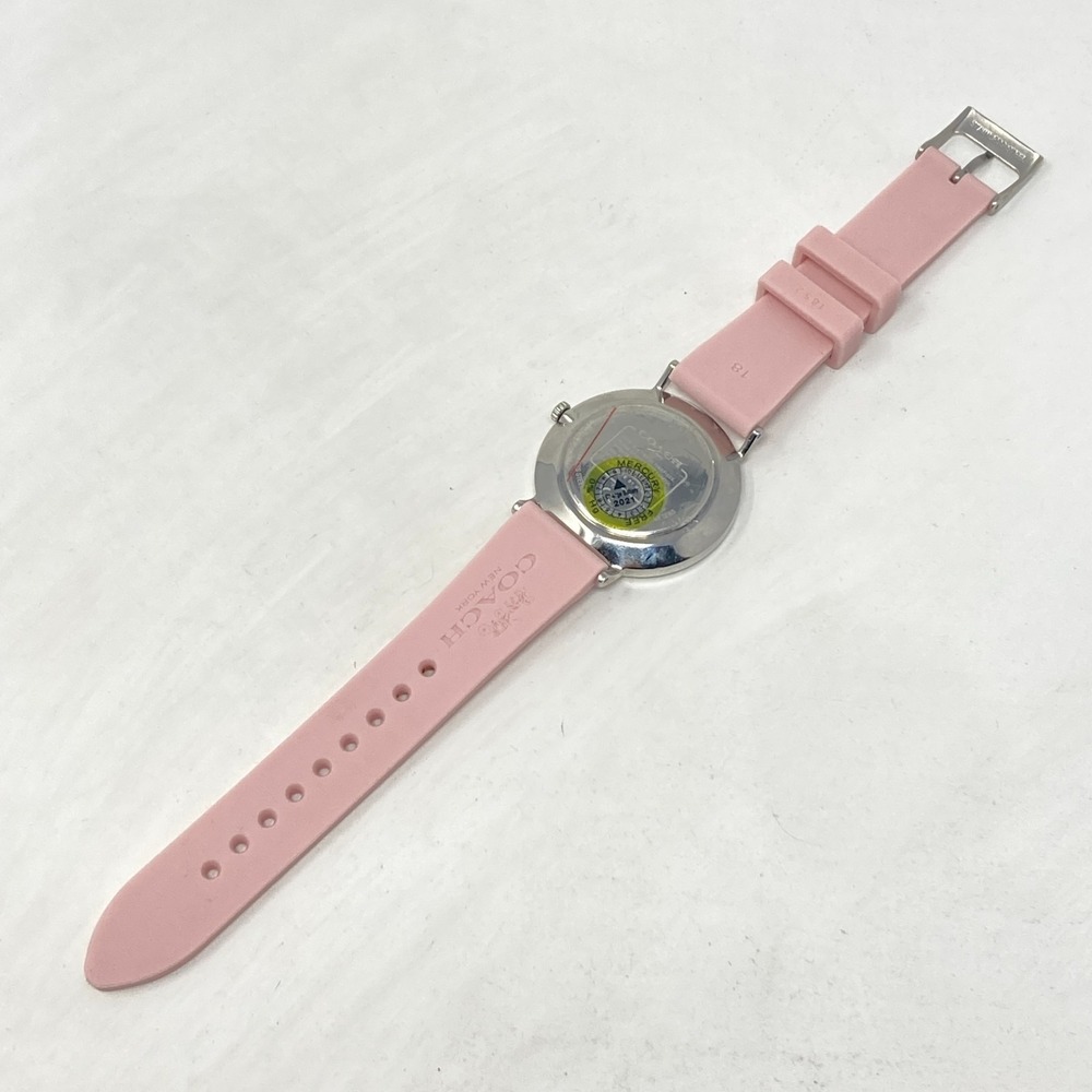 Coach Womens Watch 36mm Pink Silver Tone Logo Dial WR Round New Battery 8" - Picture 13 of 15